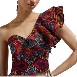 ANTHROPOLOGIE x SIKA RUFFLED ONE-SHOULDER BLOUSE 6P